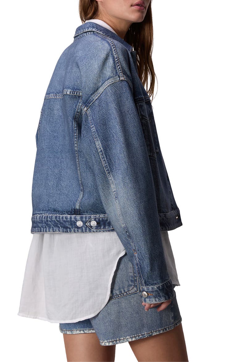rb Miramar Trompe l'Oeil Faux Denim Terry Trucker Jacket, Alternate, color, WLKER