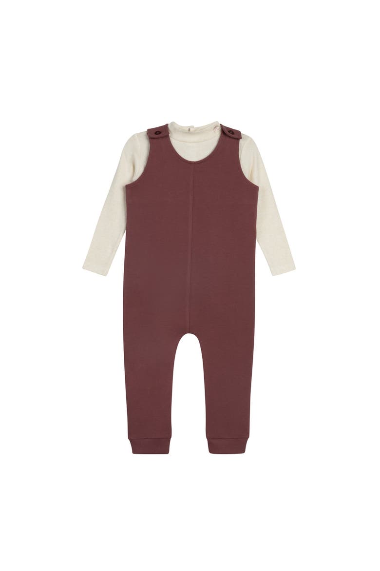 Bird Seam Collection - Bodysuit + Overalls, Main, color, Cream Burgundy
