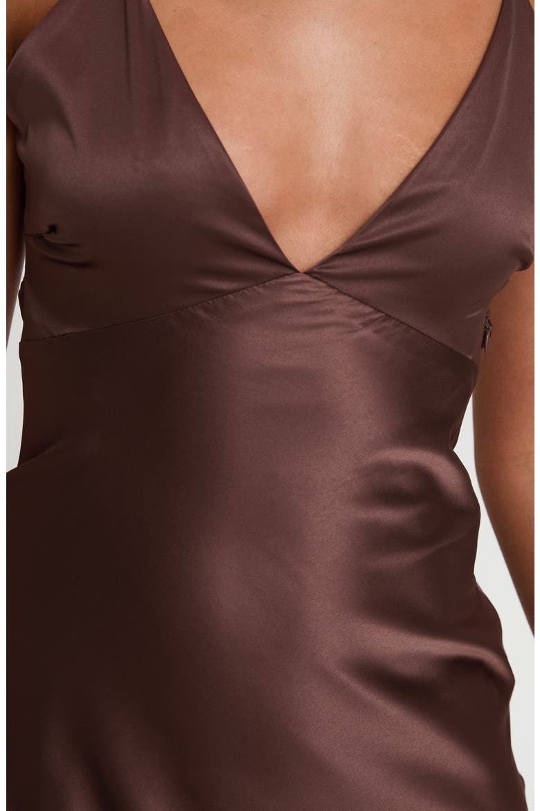 Angels Only Satin Gown, Alternate, color, CHOCOLATE