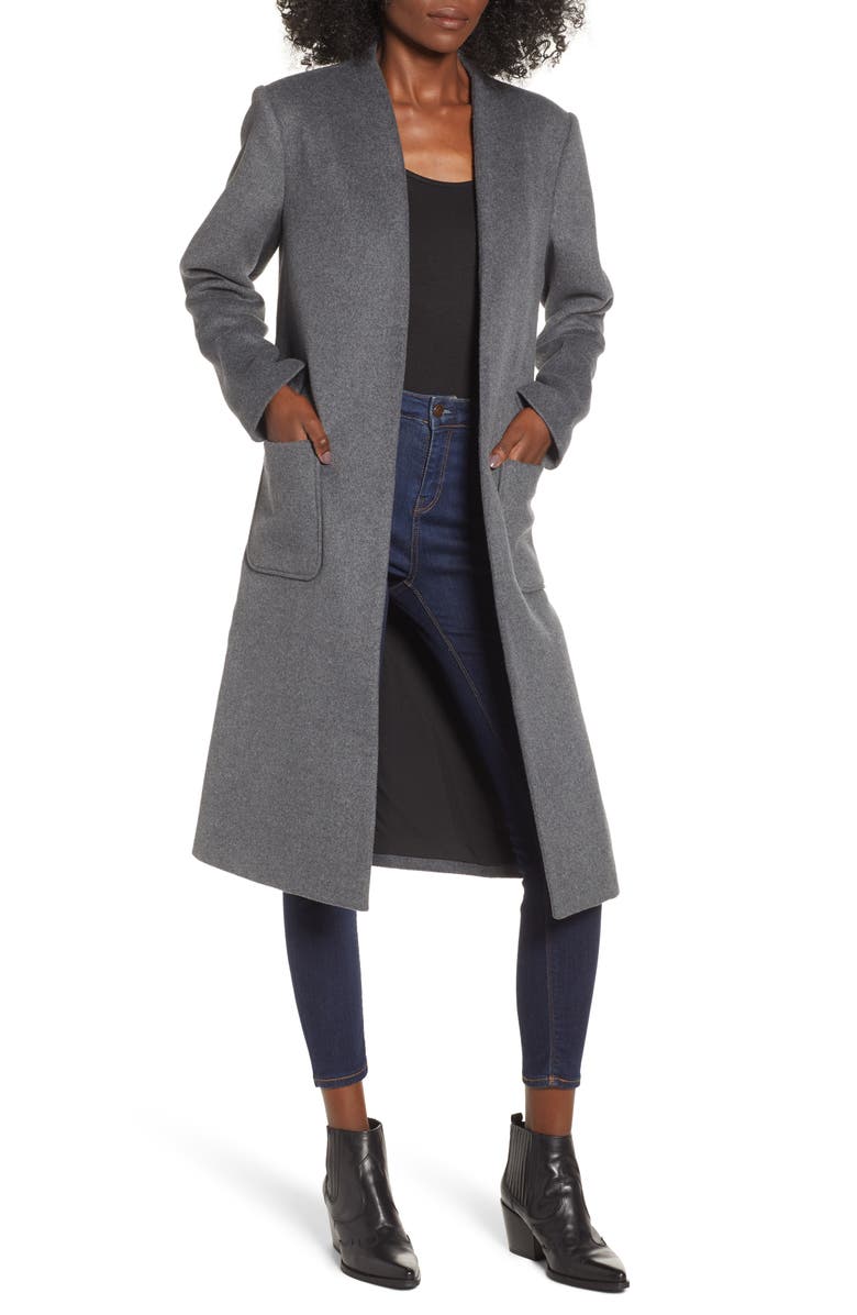 Mural Long Open Front Coat, Alternate, color, 