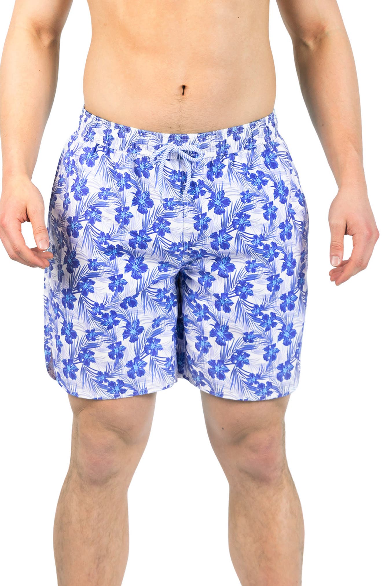 TailorByrd Hibiscus Print Swim Trunks