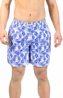 Hibiscus Print Swim Trunks