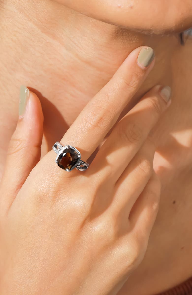 YS GEMS Sterling Silver Quartz Ring, Alternate, color, Brown