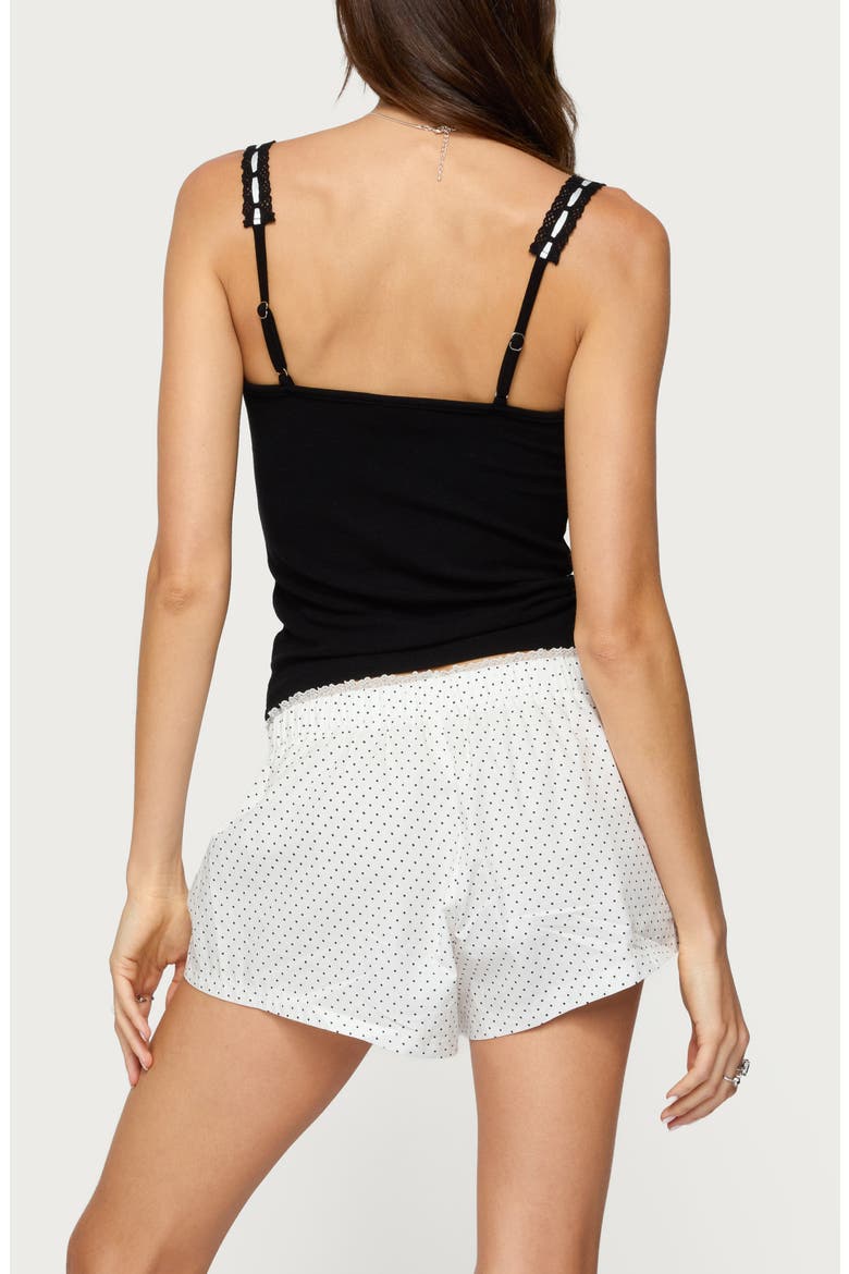 Leilani Ribbon Lace Trim Camisole, Alternate, color, BLACK