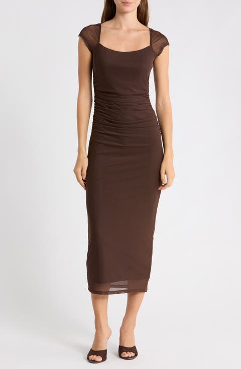 Brixton Square Neck Ruched Dress