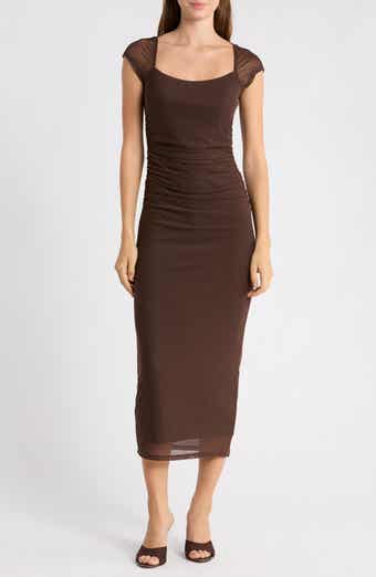 Brixton Square Neck Ruched Dress