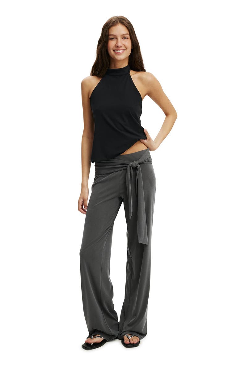 Cotton On Women's Honey Tie Pant, Alternate, color, Charcoal
