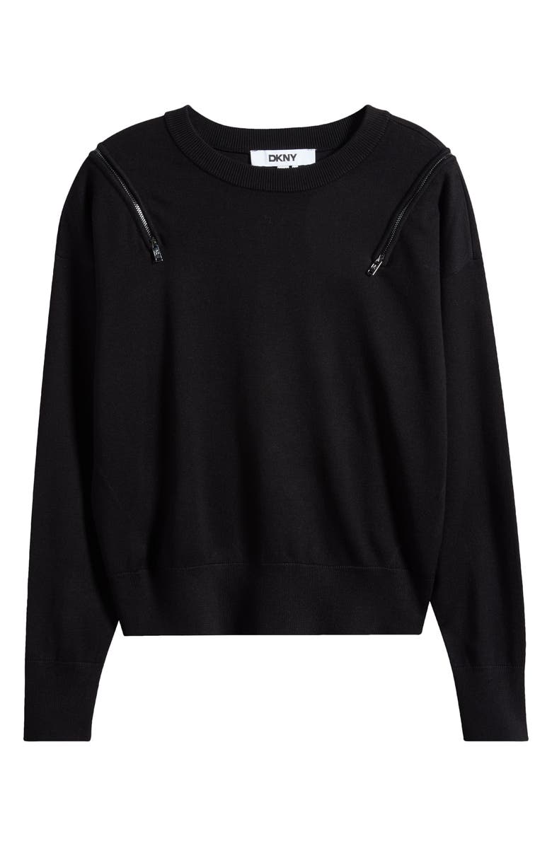 DKNY Zip Shoulder Sweater, Alternate, color,