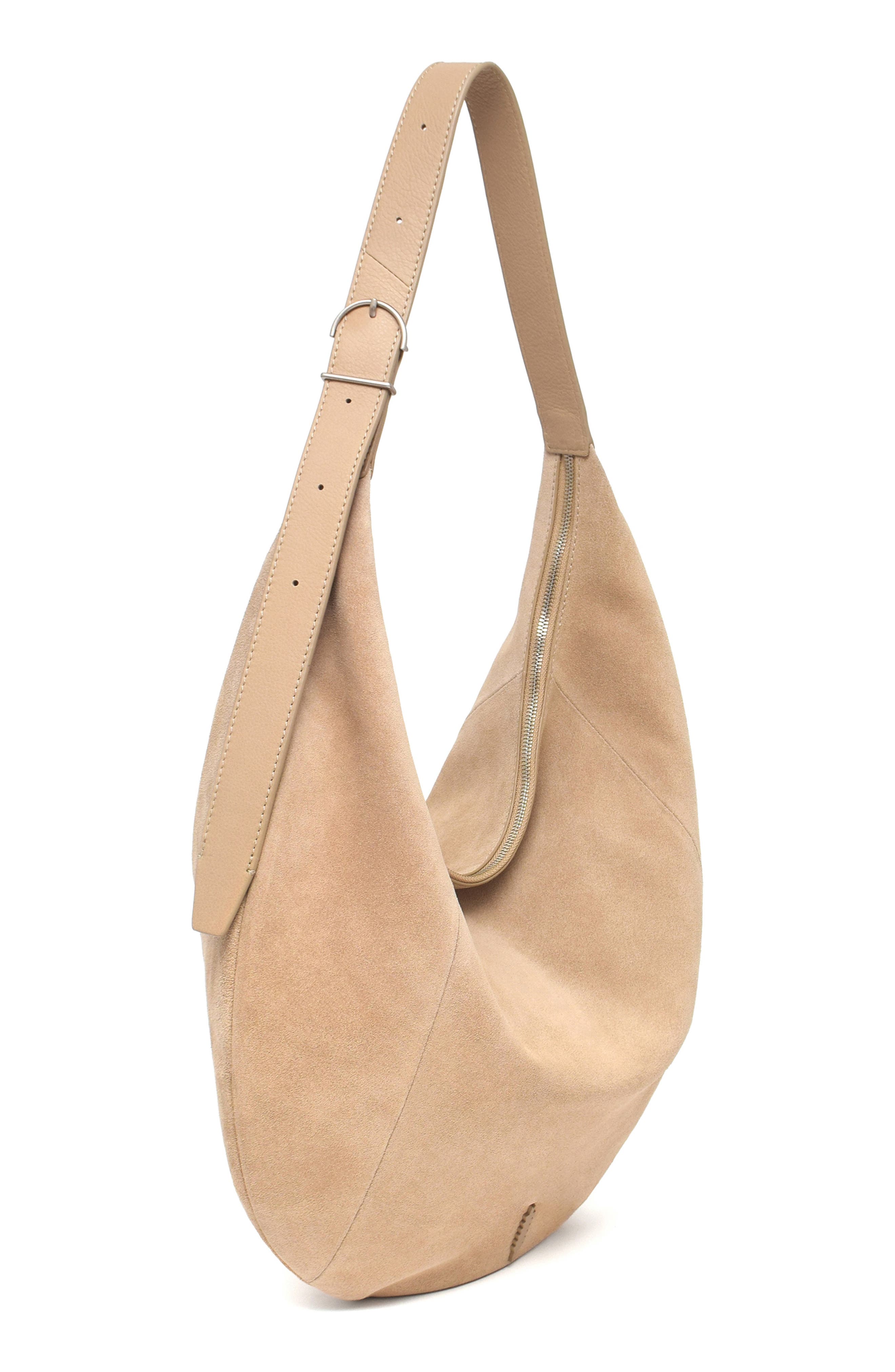 Thacker Oversize Wyatt Suede Hobo Bag, Alternate, color, Nutmeg