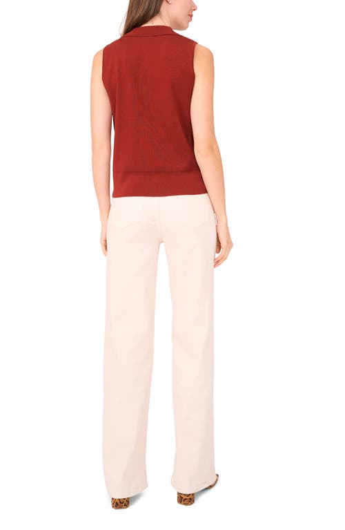 Halogen ® Lapel Collar Sweater Vest In Brown