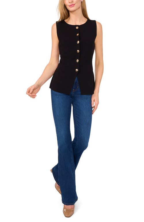 Ted Baker Sleeveless Button-up Shirt In Rich Black