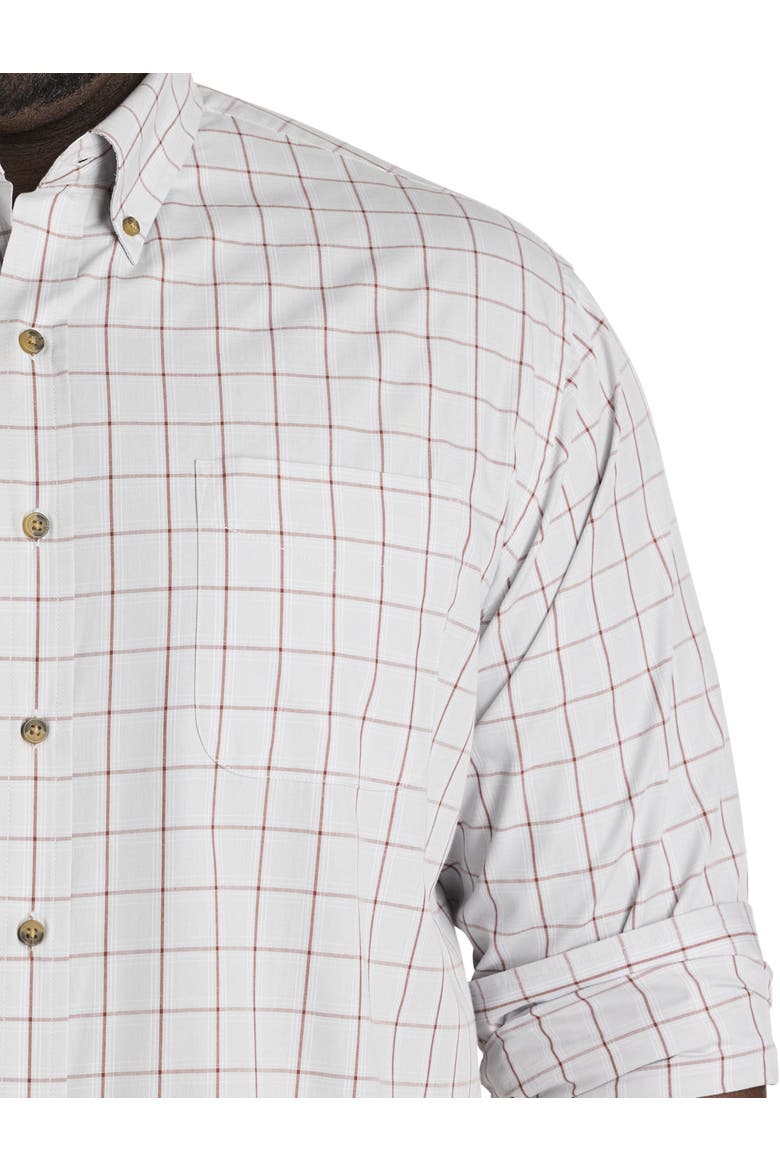 Big & Tall Easy-Care Medium Plaid Sport Shirt, Alternate, color, GREY