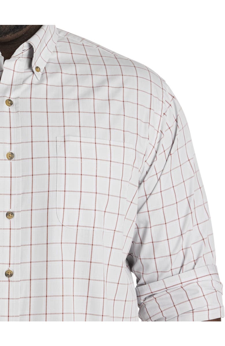 Harbor Bay by DXL Big & Tall Easy-Care Medium Plaid Sport Shirt, Alternate, color, Grey