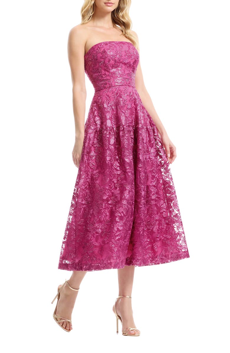 Dress the Population Gemma Embellished Strapless Fit & Flare Cocktail Dress, Alternate, color, 