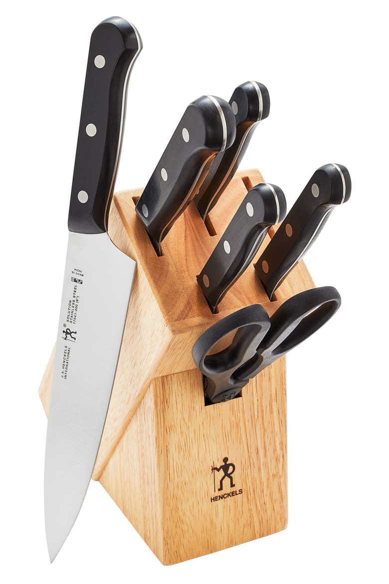 7-Piece Knife Block Set, Alternate, color, BLACK
