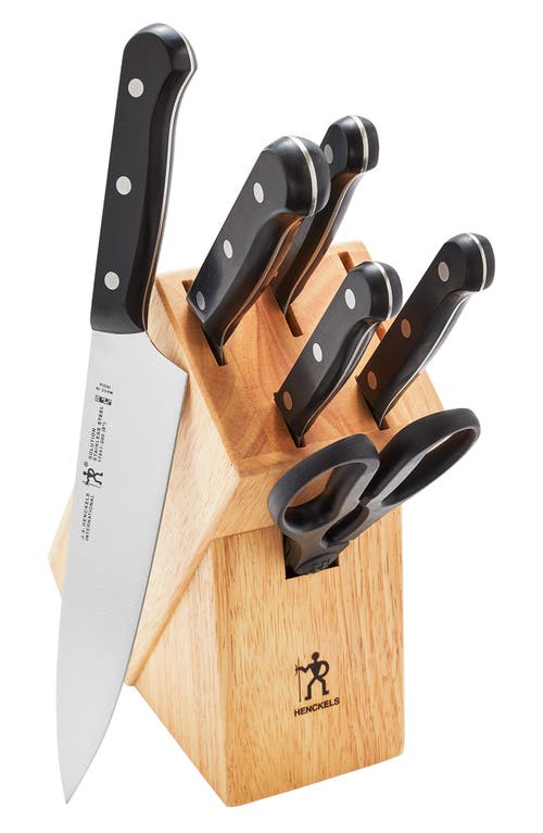 Henckels Cutlery 7-piece Knife Block Set In Black