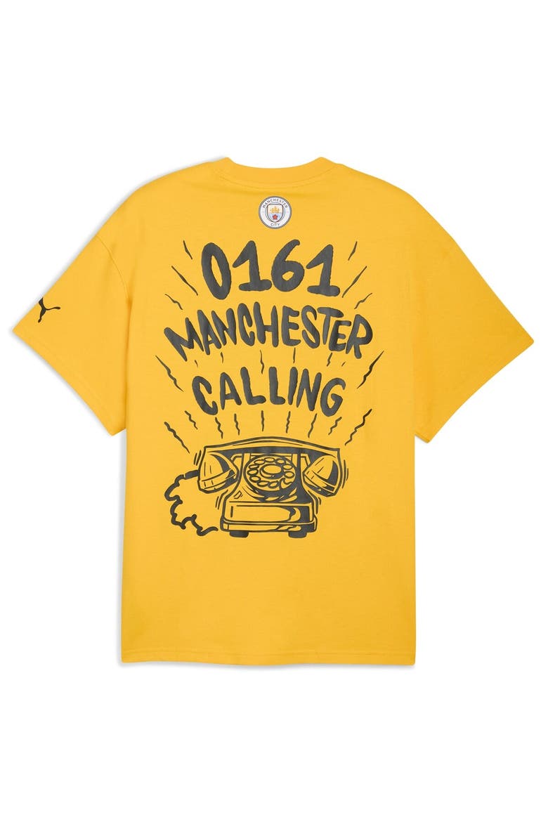 Men's Puma Yellow Manchester City 2025 FIFA Club World Cup Hoops T-Shirt, Alternate, color, Yellow