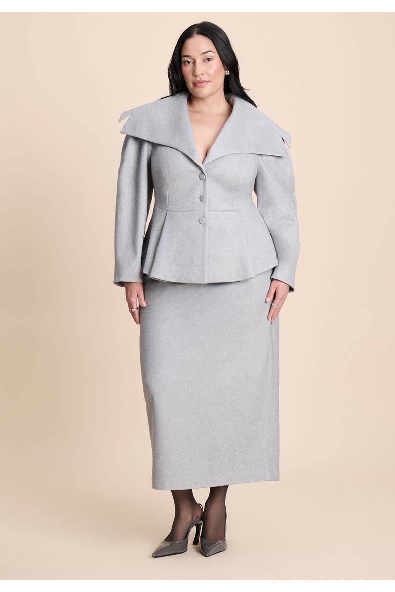 Heathered Column Maxi Skirt, Alternate, color, HEATHER GREY