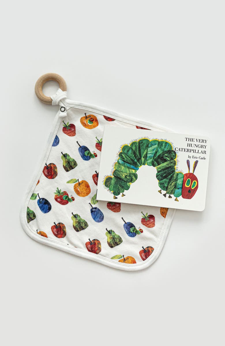 L'ovedbaby x 'The Very Hungry Caterpillar<sup>™</sup>' Lovey Organic Cotton Cloth with Removable Teether Ring, Alternate, color, Fruit