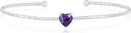 SIMONA Birthstone Cubic Zirconia Heart Open Cuff Bracelet