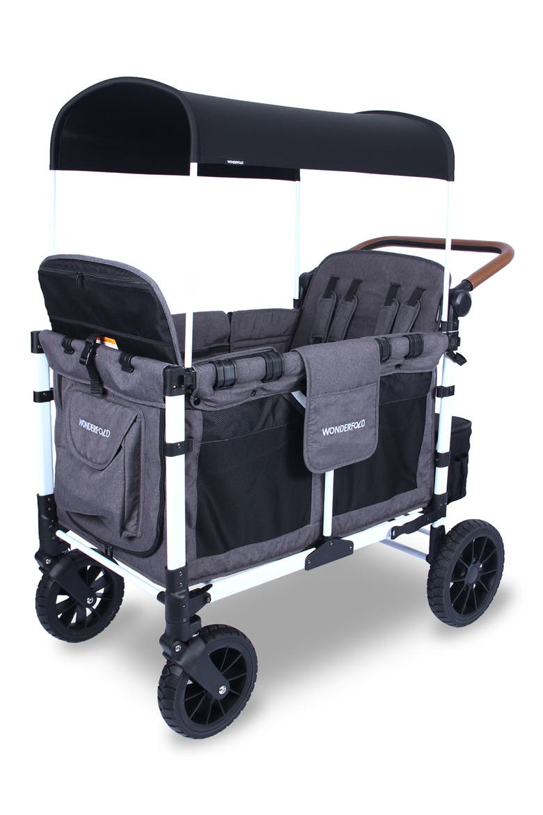 W4 Luxe 4-Passenger Multifunctional Stroller Wagon Bonus Pack, Main, color, GREY