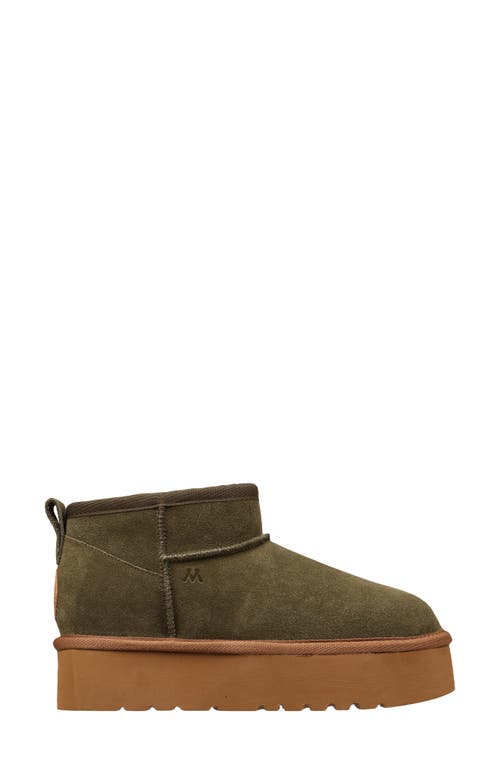 Mykos Suede Faux Fur Lined Boot In Green
