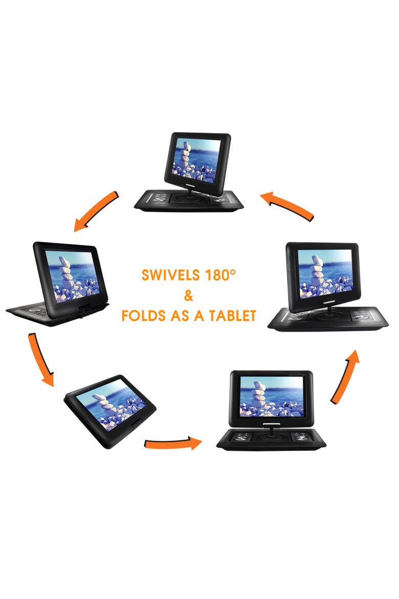 13.3 Inch Portable TV+DVD Player Color TFT LED Screen, Alternate, color, Black