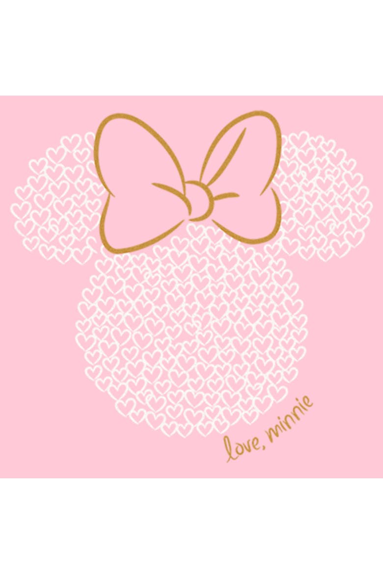 Girl's Minnie Mouse Heart Silhouette  Graphic T-Shirt, Alternate, color, Light Pink