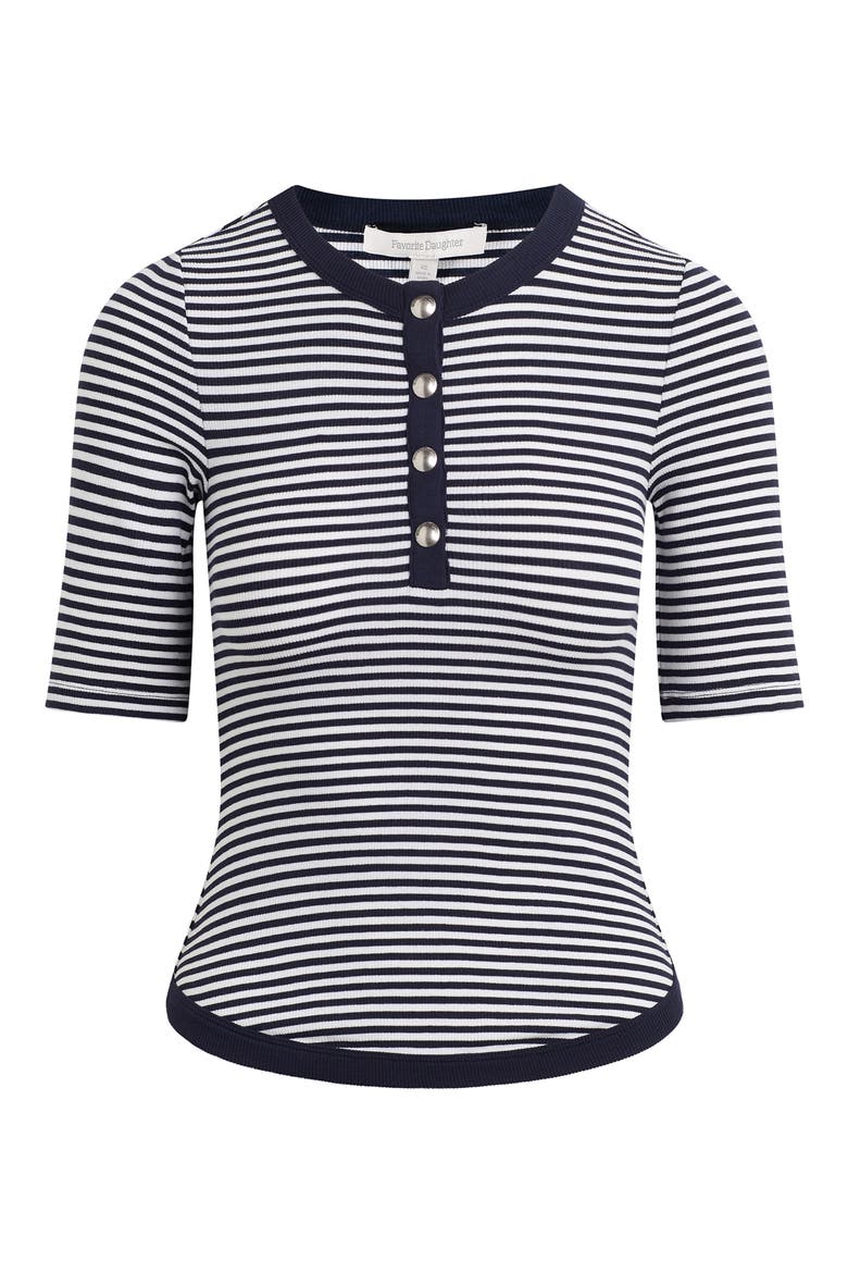 The Foundation Stripe Henley, Alternate, color, NAVY/ WHITE STRIPE