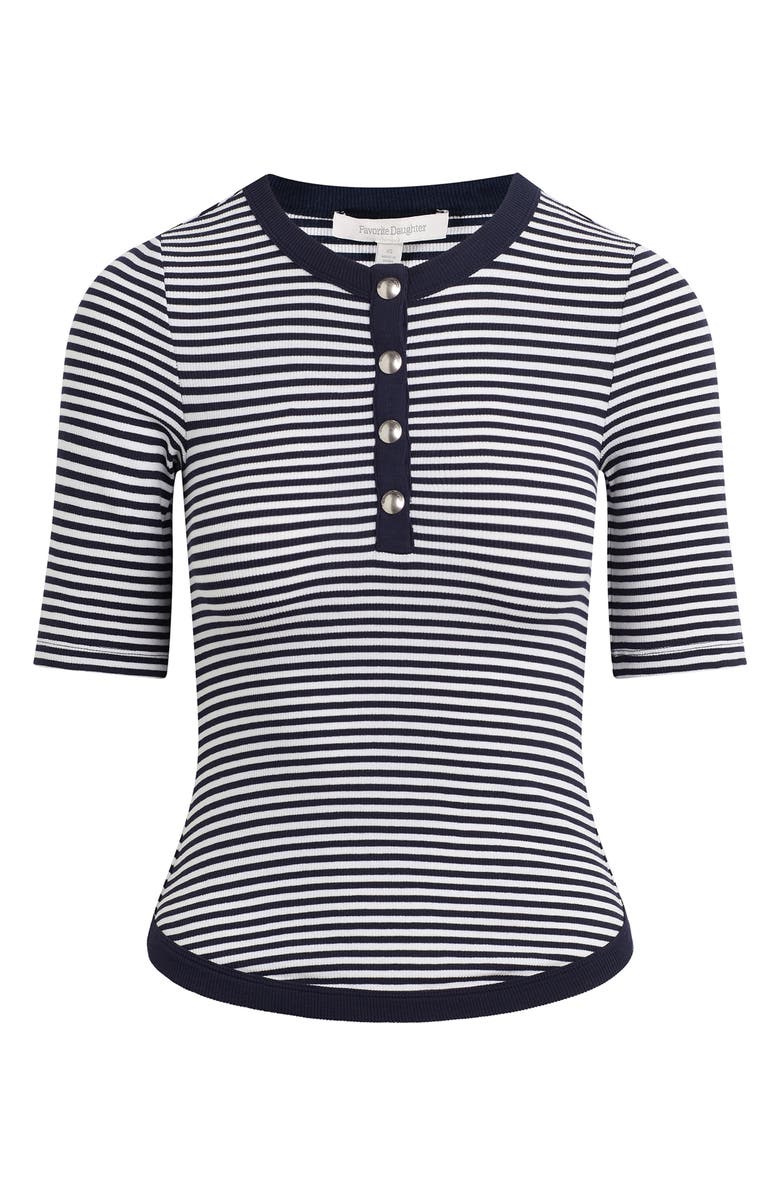 Favorite Daughter The Foundation Stripe Henley, Alternate, color, Navy/ White Stripe
