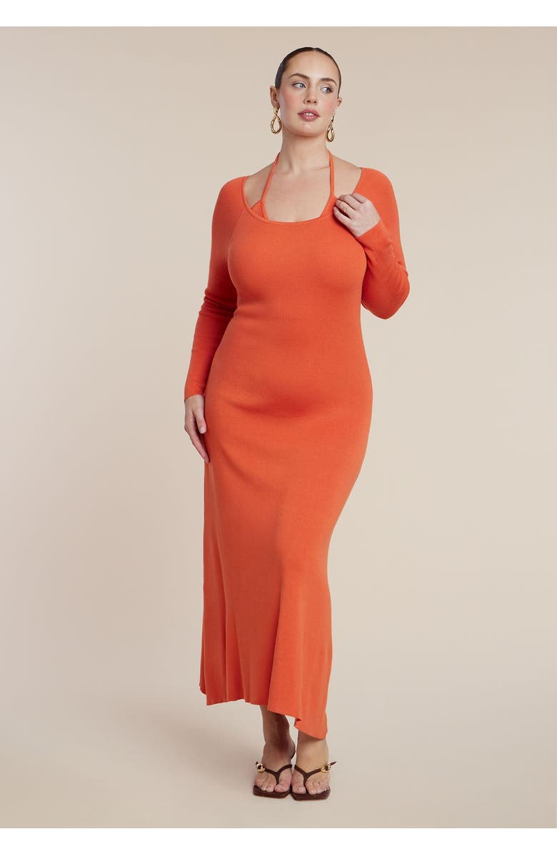 ELOQUII Sweater Dress W Strap, Main, color, Koi