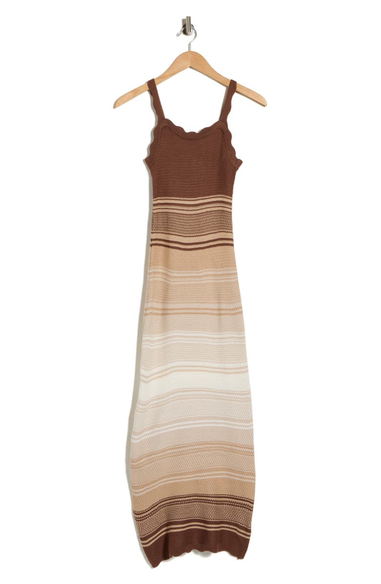 Madden Girl Ombré Stripe Cami Sweater Dress, Main, color, Cocoa Brown Combo