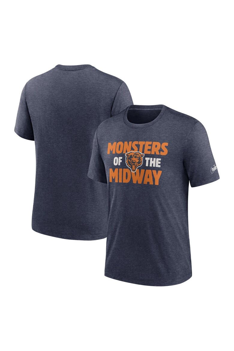 Men's Nike Heathered Navy Chicago Bears Local Tri-Blend T-Shirt, Main, color, Heather Navy