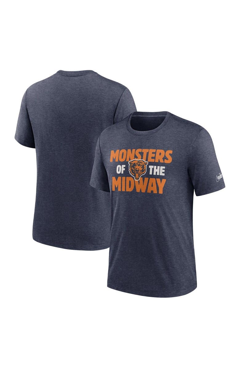 Nike Men's Nike Heathered Navy Chicago Bears Local Tri-Blend T-Shirt, Main, color, Heather Navy