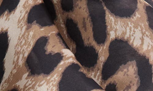 Nine West Leopard Print Chiffon Oblong Scarf In Brown