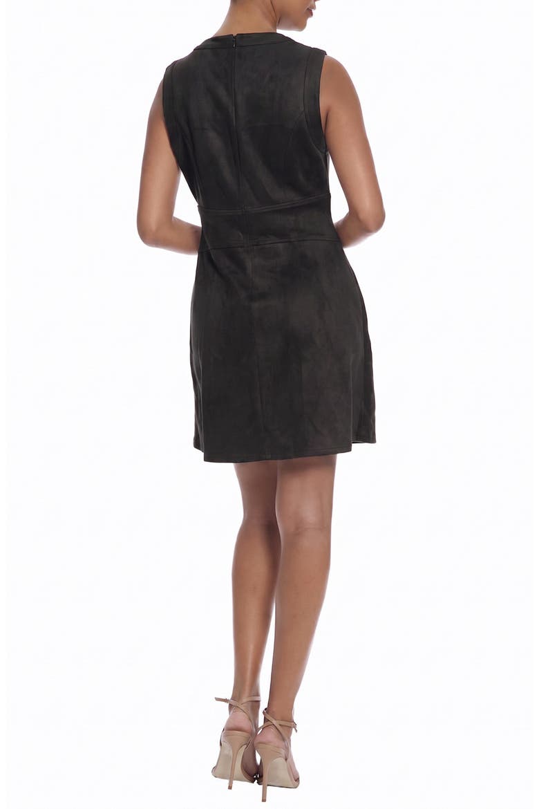 Faux Suede Sheath Dress, Alternate, color, BLACK