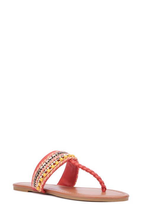 Joyce Beaded T-Strap Sandal (Women)