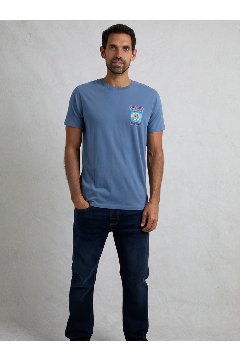 Fin Hof Back Print Artist T-Shirt, Alternate, color, Mid Blue