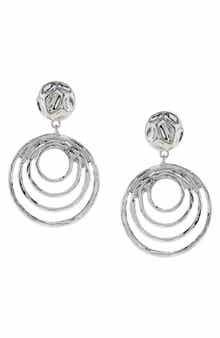 OLIVIA WELLES Hammered Circle Drop Earrings