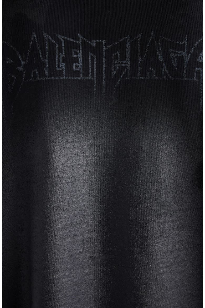 Paris Moon Oversize Distressed Cotton Graphic T-Shirt, Alternate, color, 1055 BLACK