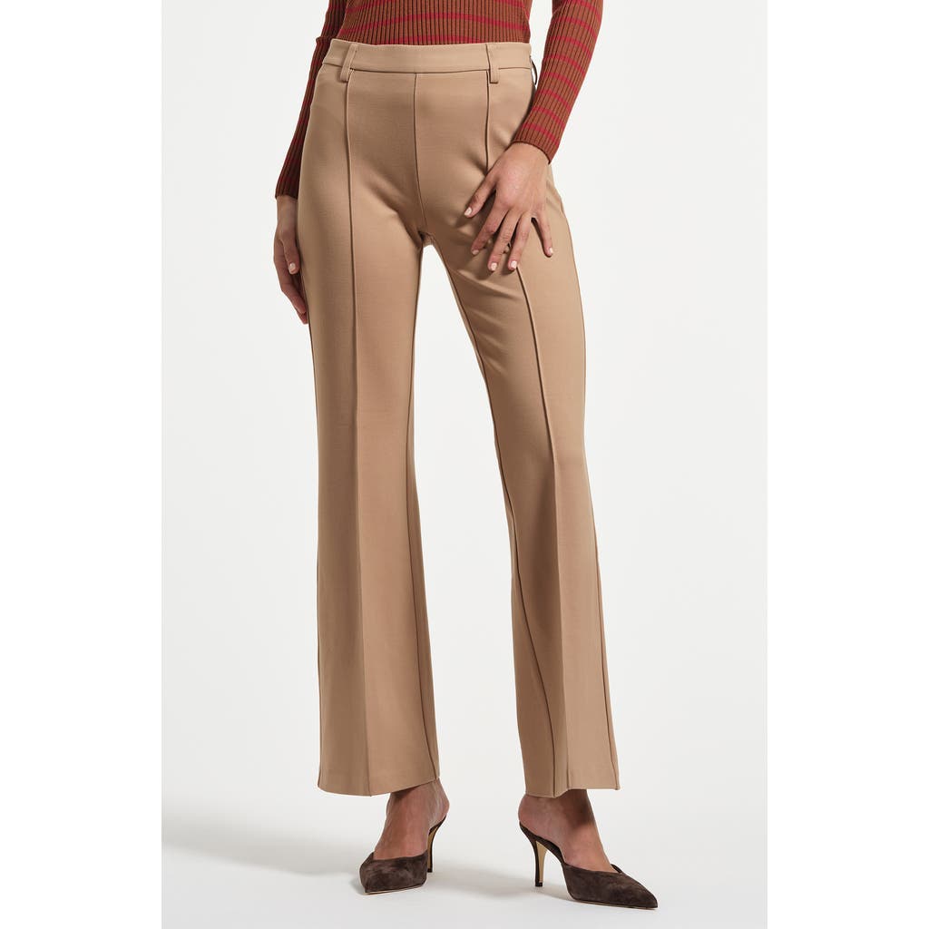 Isaac Mizrahi New York Flare Ponte Pants In Brown