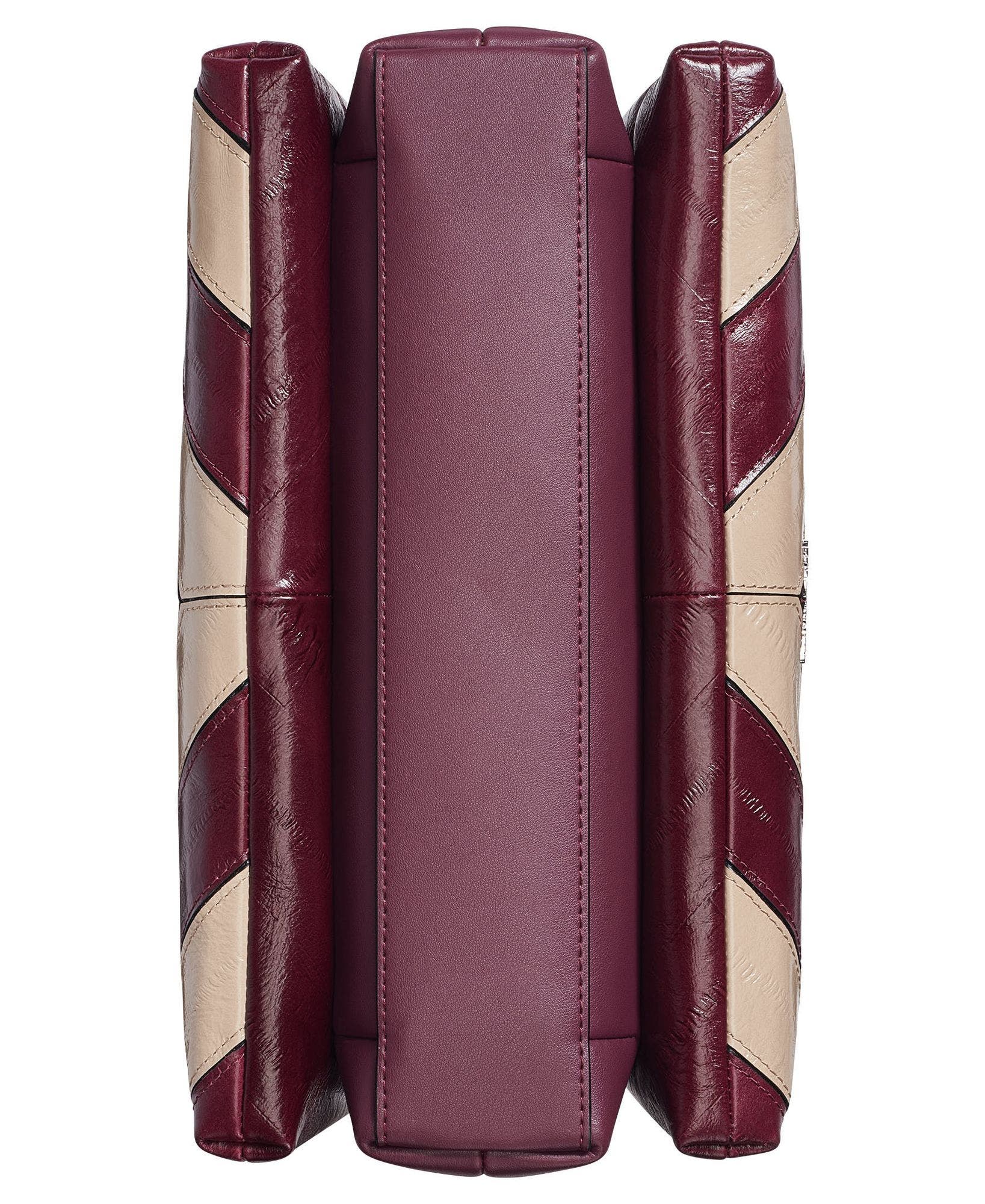 Benoite Chevron Satchel, Alternate, color, White Pepper/Cherry Plum
