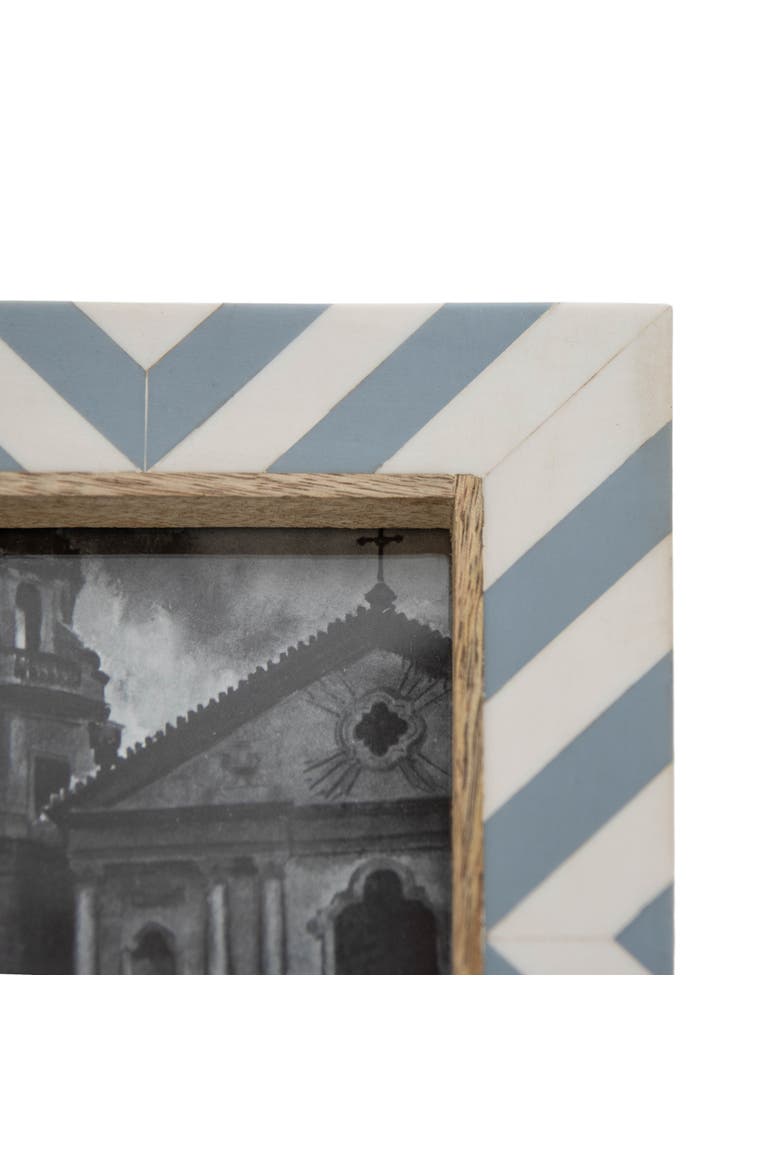 5x7 Blue & White Wood Photo Picture Frame w/ Glass Pane, Alternate, color, Blue