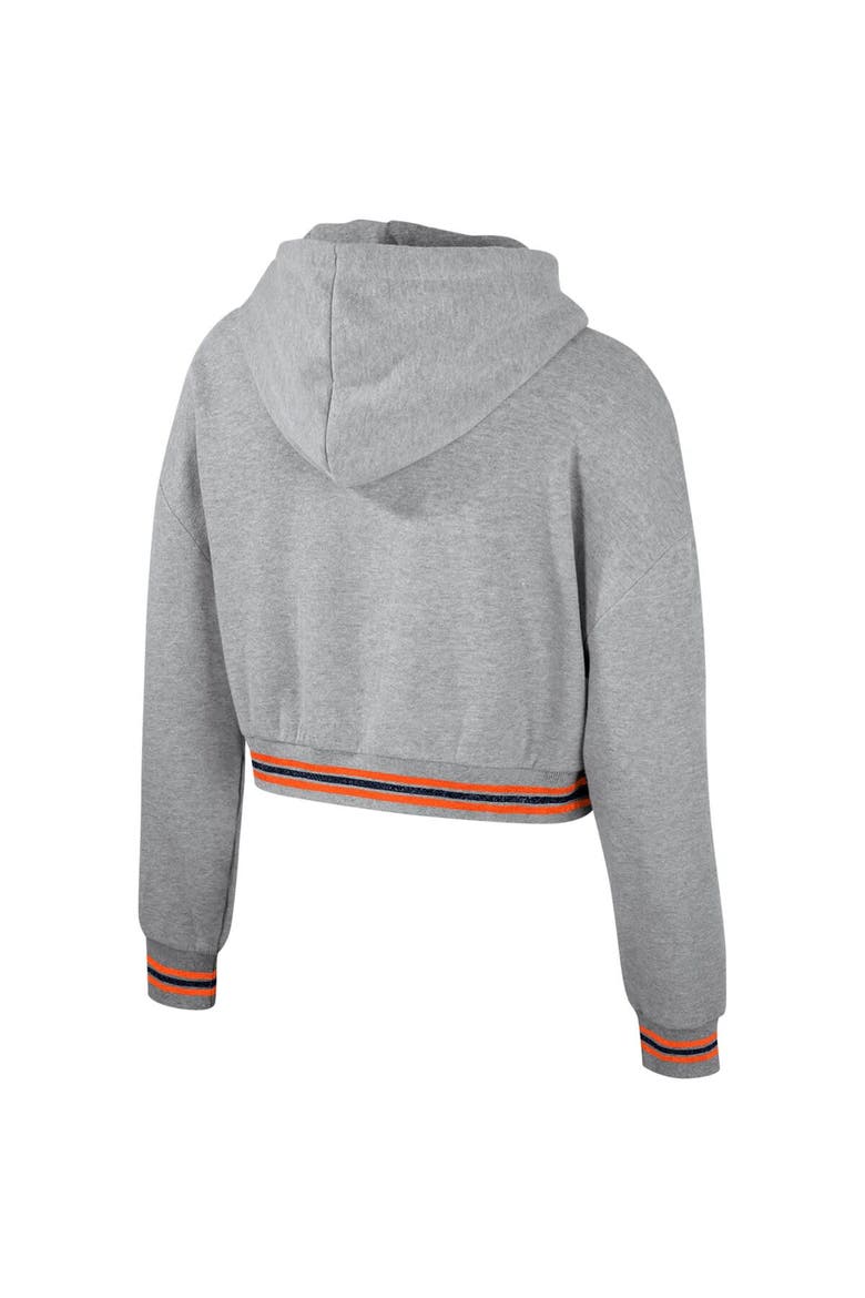 Women's The Wild Collective Heather Gray Auburn Tigers Cropped Shimmer Pullover Hoodie, Alternate, color, Heather Gray