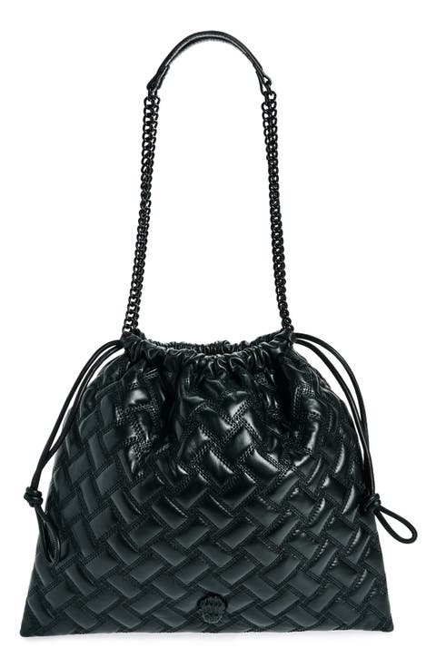 Kensington Drawstring Quilted Leather Shoulder Bag
