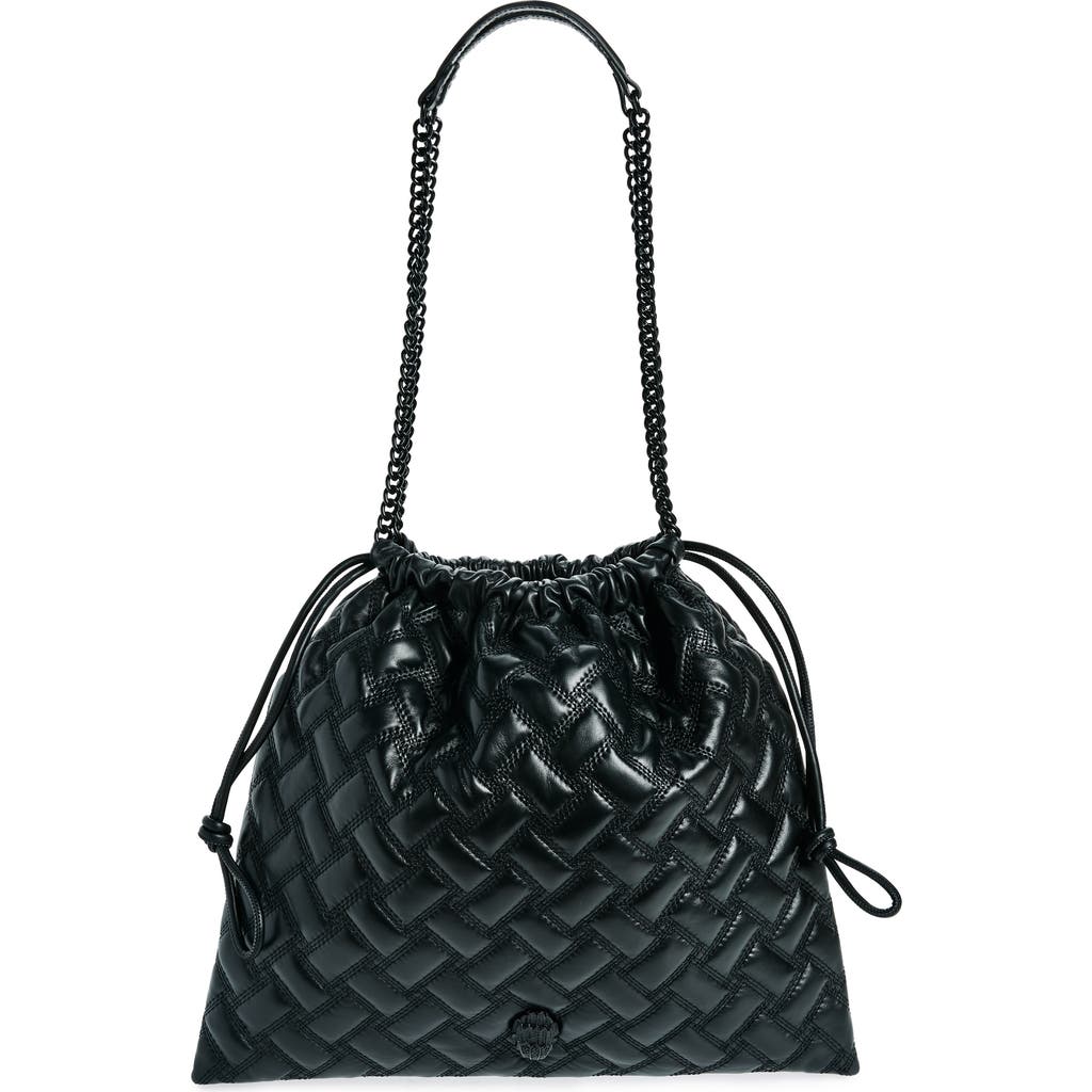 Kurt Geiger London Kensington Drawstring Quilted Leather Shoulder Bag