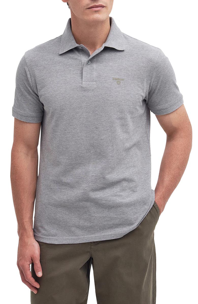 Barbour Lightweight Sports Piqué Polo, Main, color, Grey Marl