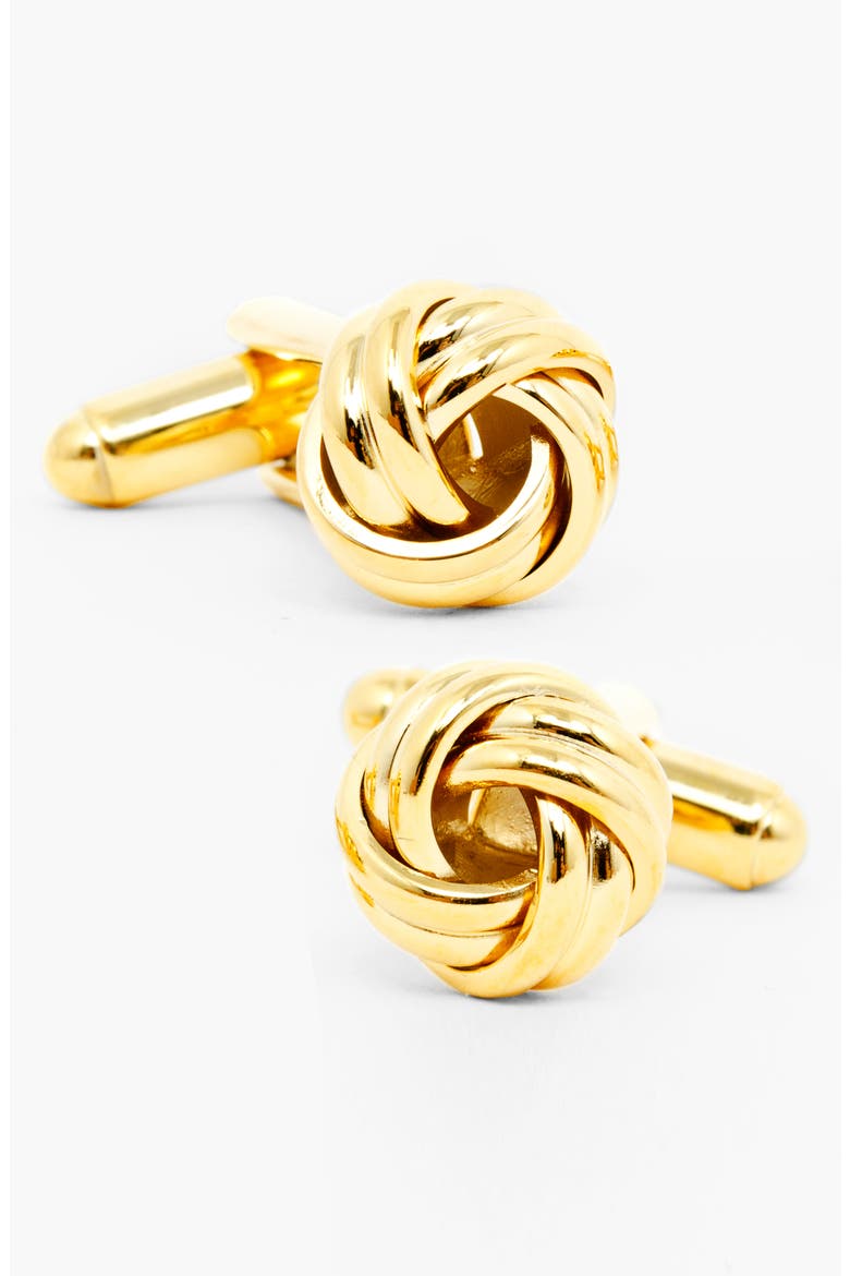 Ox and Bull Trading Co. Knot Cuff Links, Alternate, color, GOLD