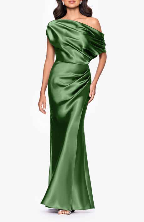 One-Shoulder Satin Gown