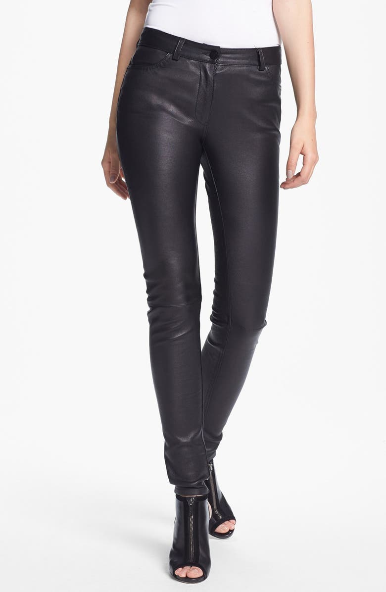 alexanderwang.t T by Alexander Wang Stretch Leather Pants, Main, color,